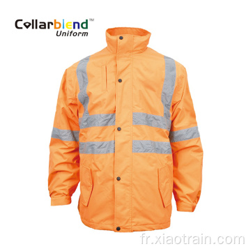 Manteau de sécurité d&#39;hiver orange haute visibilité